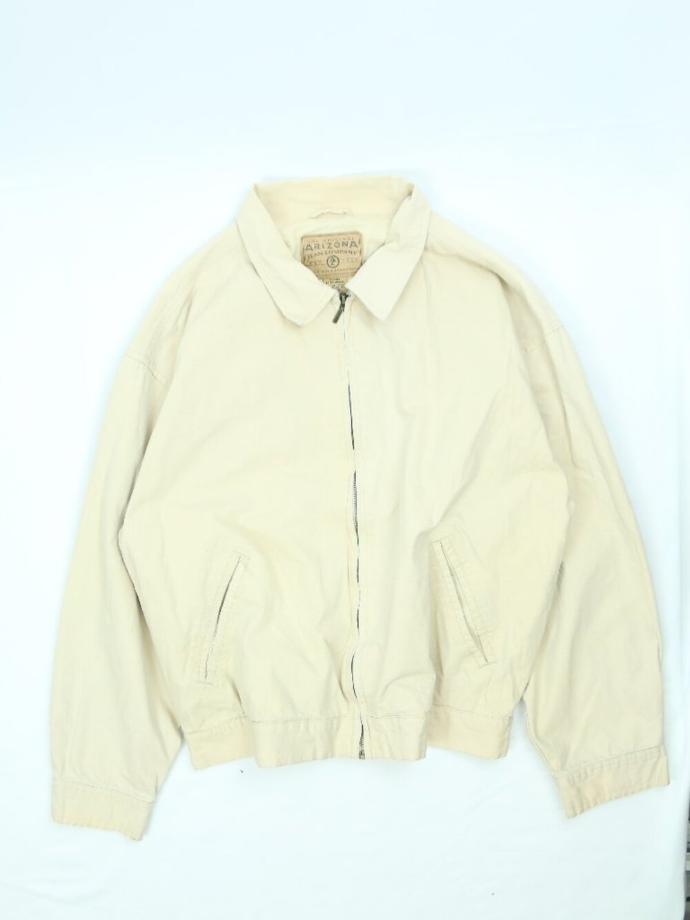 Men's Vintage Arizona Jean Company Cream Harrington Jacket Size XL